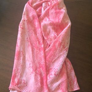 Coral and white skirt